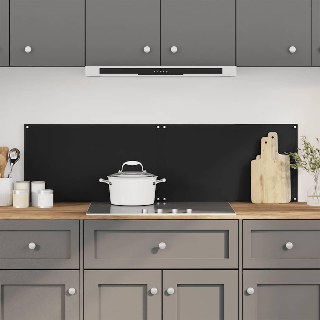 Küchenrückwände 2 STK. Schwarz 70x40 cm Hartglas,Heim & Garten,Küche & Esszimmer,Küchenhelfer & -utensilien,Schwarz,9.62 kg-3315795