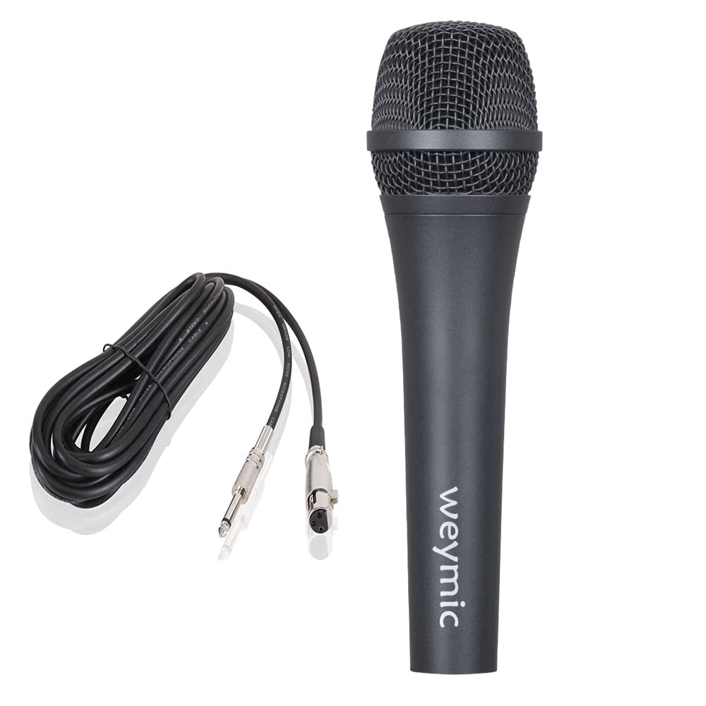 WEYMIC Wm80 Classic Style Dynamic Vocal Instrument with Clean Sound,Metal Body Microphone/w Cable 16.4ft XLR to 1/4''