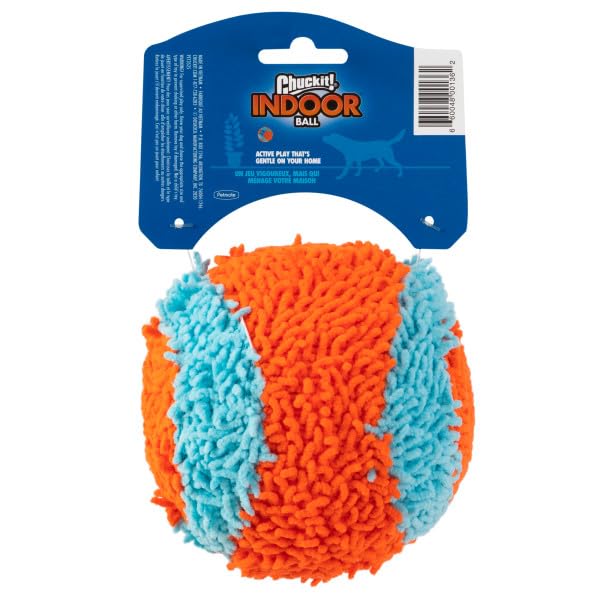 Image of Chuckit! Indoor Fetch Ball Dog Toy for Dogs - Interactive Dog Toys for Boredom, Orange and Blue, 4.75 inches (Pack of 12)