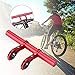 Buachois Bike Handlebar Extension Frame, Multi Function Bike Extender Rack Double Bike Handlebar Bracket for Light Flashlight, Phone Mount Holder, Speedometer(Red)