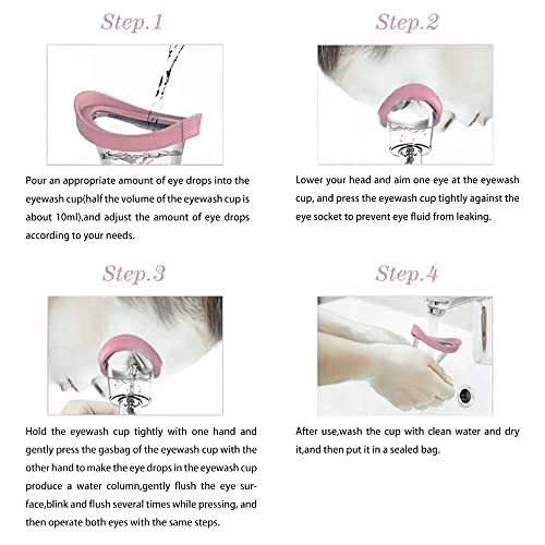 image for CANIPHA Eye Wash Cup,Eye Wash Cleaner Kit Silicon Manual Air Pressure 