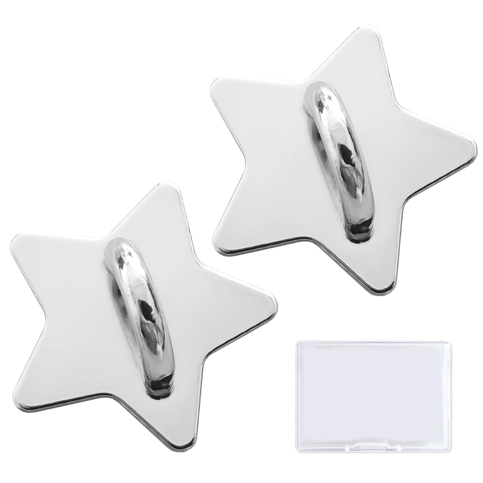 5WYOUKE キーリングハンガー 星型 スマホチェーン チェーン パーツ 貼り付け スマホ ケース アクセサリー部品 DIY フック金具 スマホケース用 金属製 シルバー 2個セット