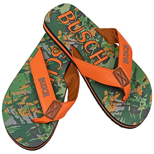 Busch Beer Tree Camo and Hunter Orange Men's Flip Flop Sandals2