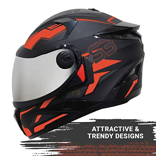 Image of Steelbird SBH-17 Terminator ISI Certified Full Face Graphic Helmet in Matt Finish with Chrome Visor