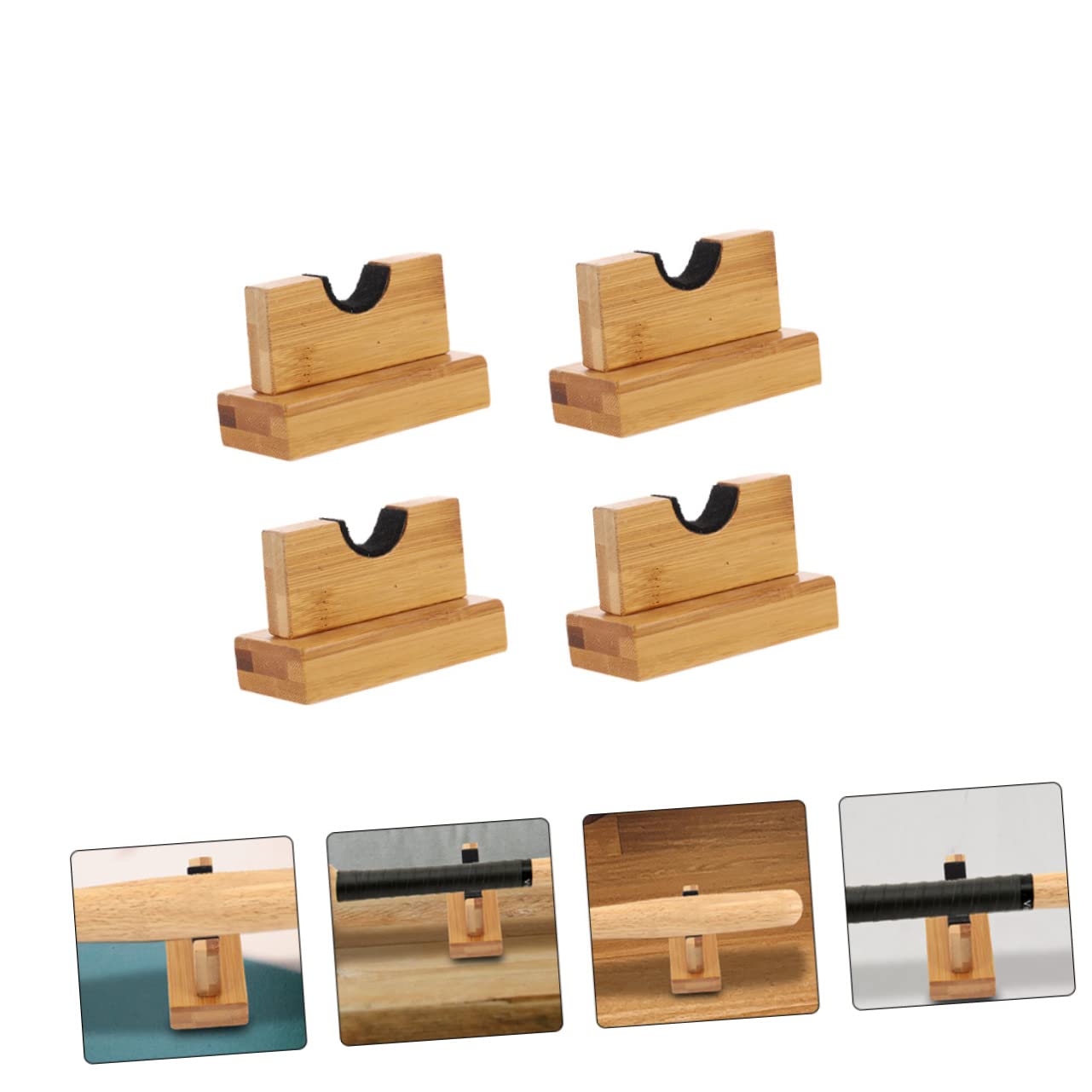 KOMBIUDA Baseball Bat Display Holder 2 Pack Bamboo Racks for Game Used Autographed Bats