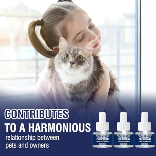 Piuess Katzen Beruhigung Katzenberuhiger Katze Entspannung Pheromon Beruhigungsmittel Entspannungs Anti Stress Mittel Hilft Bei Anzeichen Von Reduziert Konfliktverhalten 3X 48ml NachfüLlflakons(M)