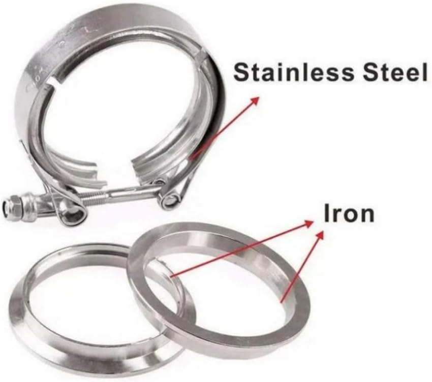 V Band Clamp Male Female Exhaust Flange 304 Stainless Steel Turbo Muffler Pipe Kits Release Car Accessories 2,76mm 3 inch