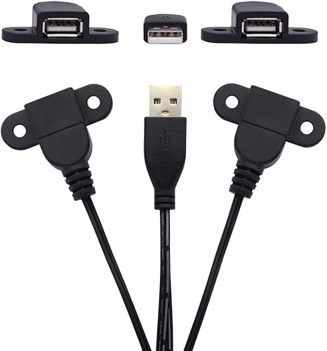 Miniatura 6 de QiCheng&LYS Cable de extensión de carga USB 2.0 macho a doble hembra, mesita de noche para muebles, sofá vehículo eléctrico a bordo, puerto de carga