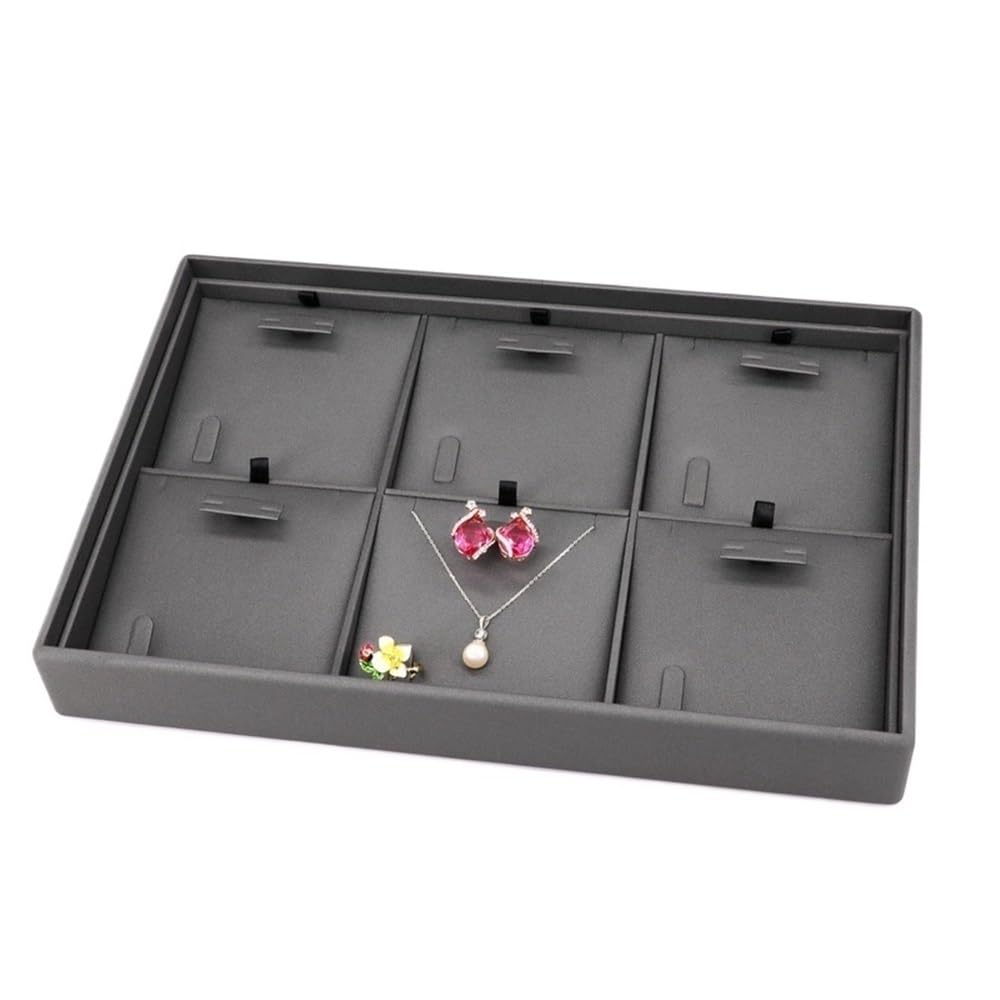 CLQYXRMVC Jewelry Organizer Stand 6 Compartments Black Jewelry Rack Storage Ornament Dresser Cosmetic Ring Necklace Earrings Display Shelf Necklace Display Stand