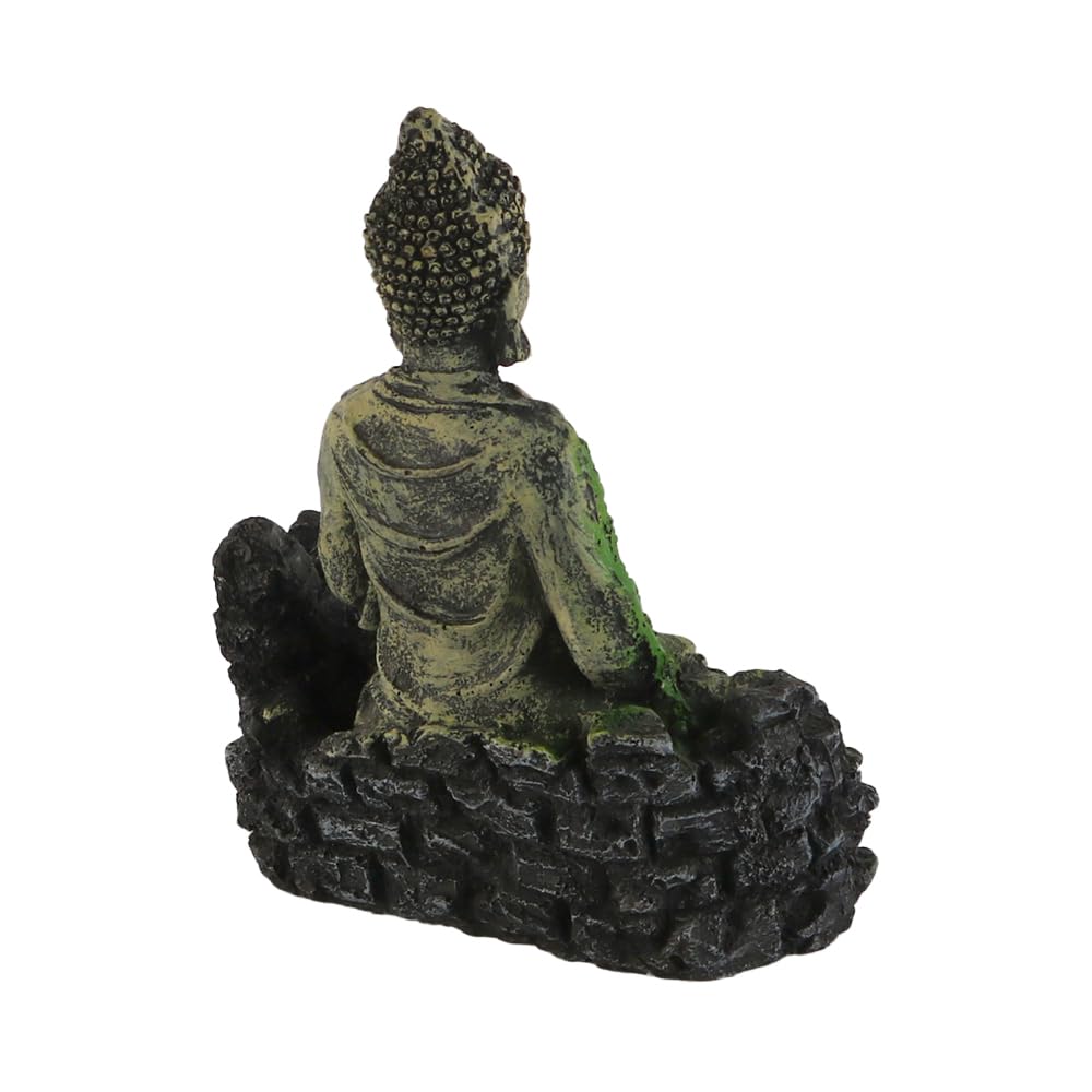 WANGCL Fish Tank Buddha Statue Decorations Aquarium Seated Buddha Statue Decorations Fish Tank Ancient Buddha Statue Sculpture Accessories 10.5 x 6 x16.5cm - Image 4