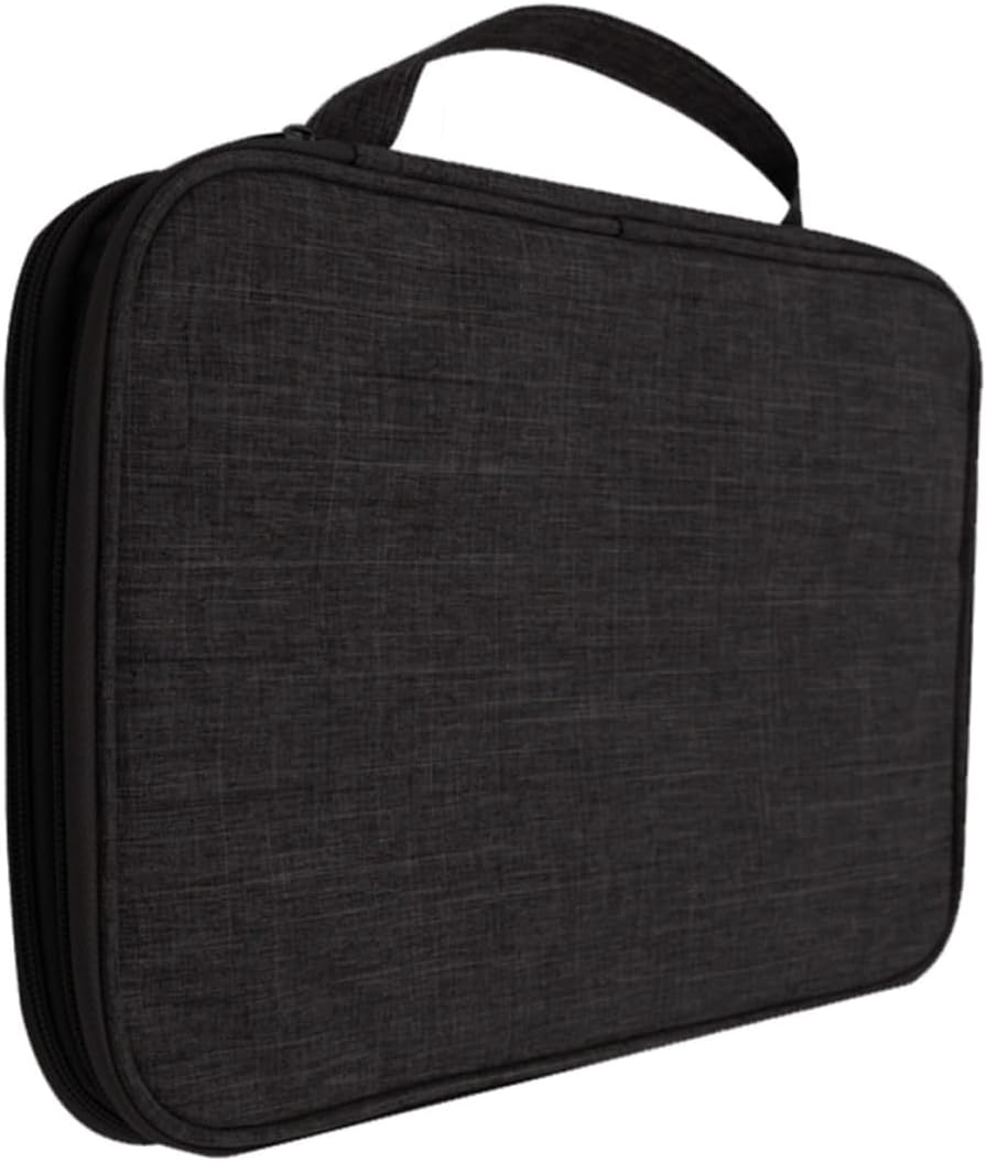 Black Cloth Watch Band Storage Bag with Portable Handle for Travel