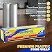 Stretch Tite Plastic Wrap For Food With Slide Cutter 750 Sq. Ft 11 7/8 Inch. Pack Of 2 With a Scooply Bag Clip