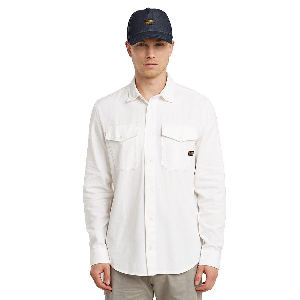 G-Star Men's Navy Slim Shirt Shirts, Beige (Milk Gd D24963-d454-c073), XXL