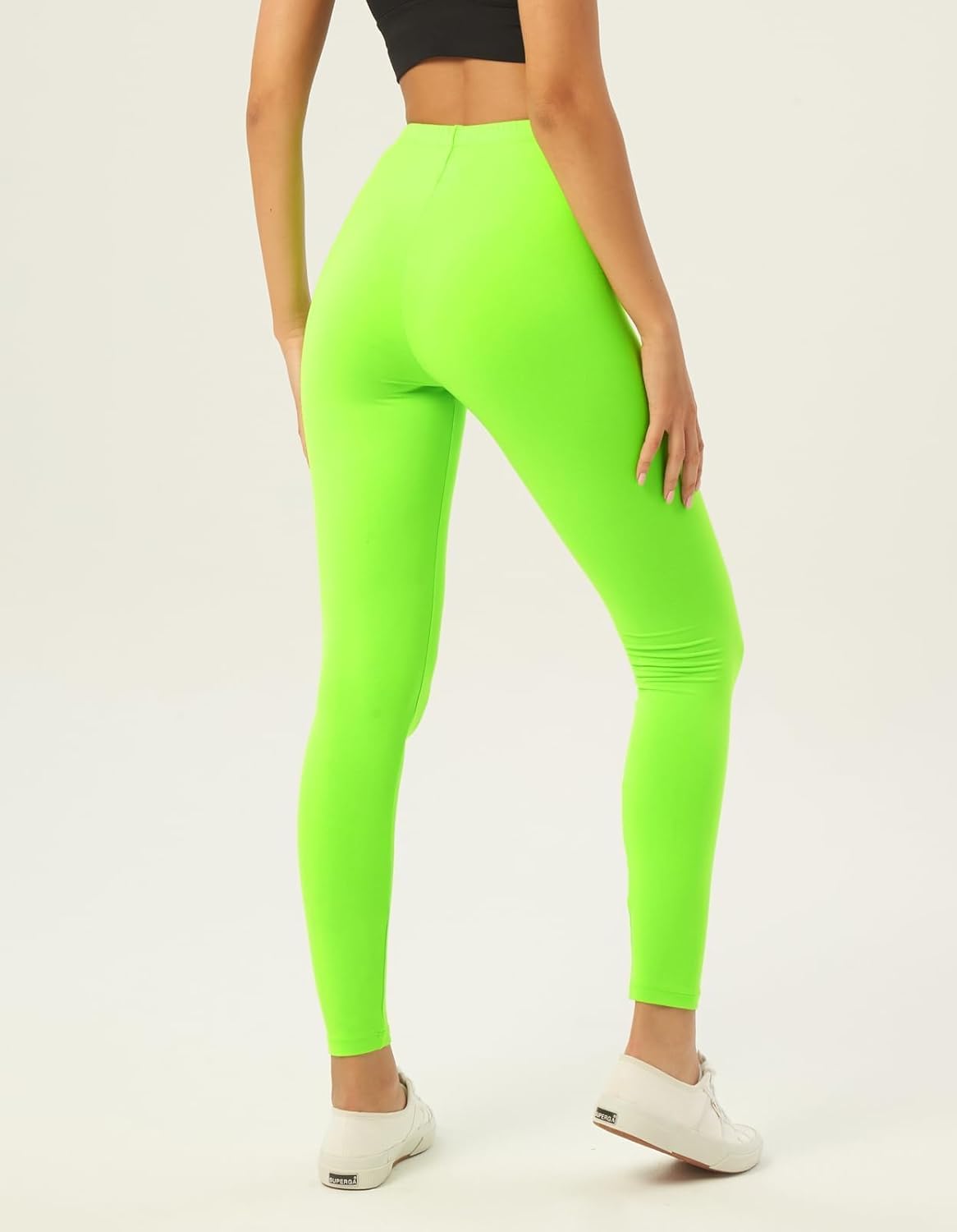 sissycos Women's 80s Leggings Neon Artistic Splash Printed Buttery Soft Stretchy Pants - Image 6