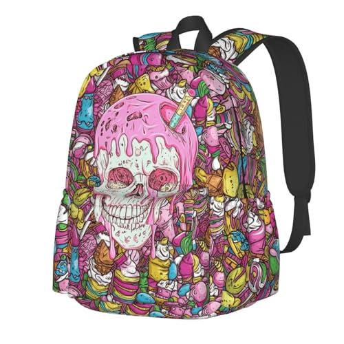 Boy Kids Sweet Skull School Backpack Large Capacity Children Casual Backpacks For Teen Girl2