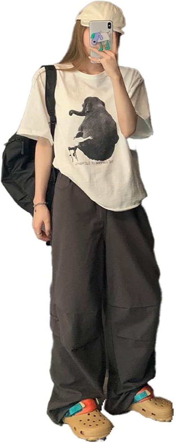 High-Waisted Work Pants for Women, Summer Retro Loose Hiking