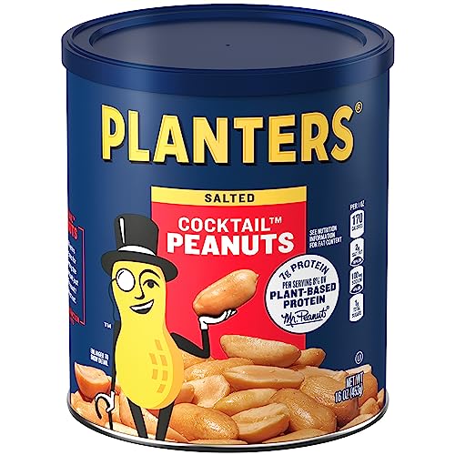 PLANTERS Salted Cocktail Peanuts, 16oz, 6 jars or cans, buy 2 to save more