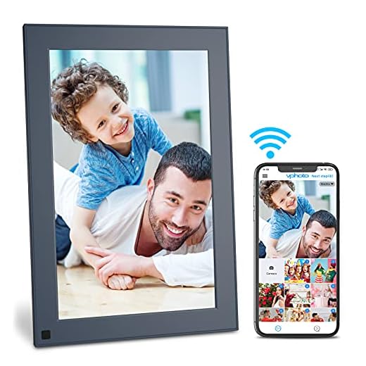 FULLJA WiFi Digital Picture Frame 10 Inch Touch Screen IPS HD Dispaly,Smart Electronic Photo Frame with 16GB Storage, Auto-Rotate, Motion Sensor, Share Photos and Videos via App, Email, Cloud