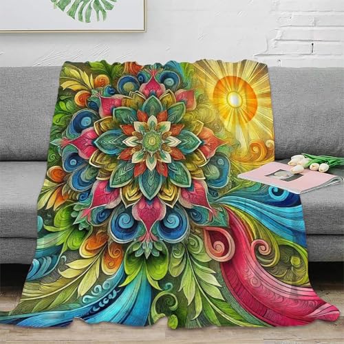 Couverture moelleuse mandala fleur 3D : le cadeau idéal pour réchauffer vos proches