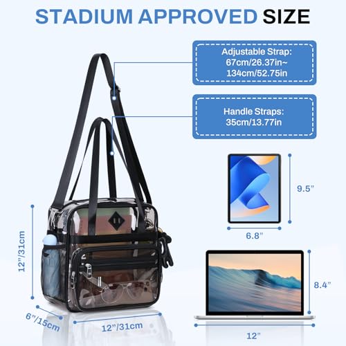Image of PIG PIG GIRL Clear Tote Bag - 12x6x12 See Through Stadium Event Bag for Women