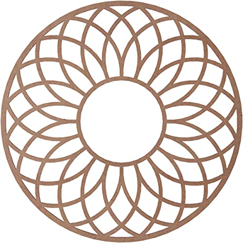 Image of Ekena Millwork 20 inchOD x 6 7 /8 inchID x 3 /8 inchT Cannes Wood Fretwork Pierced Ceiling Medallion, Wood (Paint Grade)