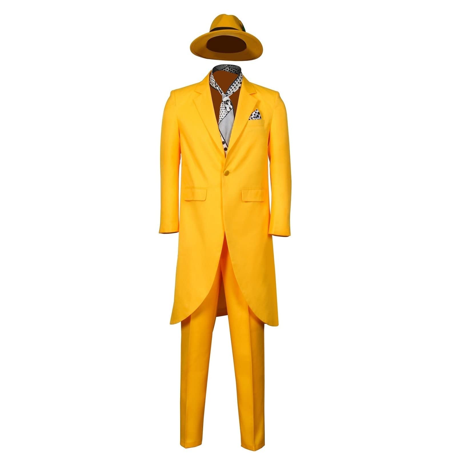 LiuzilaiSTMen's Costume Mask Yellow Suit 90s Comedy Movie Character Cosplay Outfit Halloween Fancy Dress