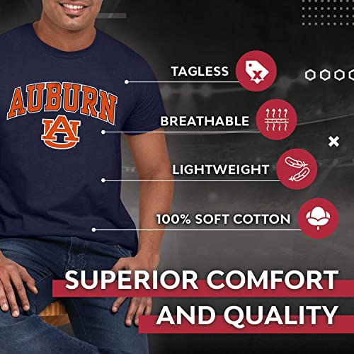 Campus Colors Adult Arch & Logo Soft Style Gameday T-Shirt (Auburn Tigers - Blue, Large) #TOP3