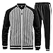 W JIANWANG Mens Track Suits 2 Piece Tracksuits Sweatsuits Set Jogging Suit Fashion Casual Workout Running Sports Jacket and Pants Outfits Black JW-064-XL