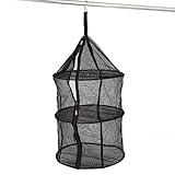 【オーエルジー】ハンギングドライネット ブラック 食器干し 干しかご 軽量 キャンプの定番品 収納ケース付