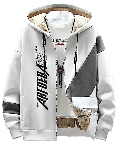 [D.IIZOO] ���{�A�p�[�J�[ �����Y �W���[�W �X�|�[�c�W���� �W�b�v �X�E�F�b�g ���N�� �g���[�i�[ �t�[�h�t�� �W���P�b�g �H�~ ������ �g���� ������� �~�p ���� �h�� �傫���T�C�Y (�z���C�g, 3XL�y���{2XL�T�C�Y�����z)