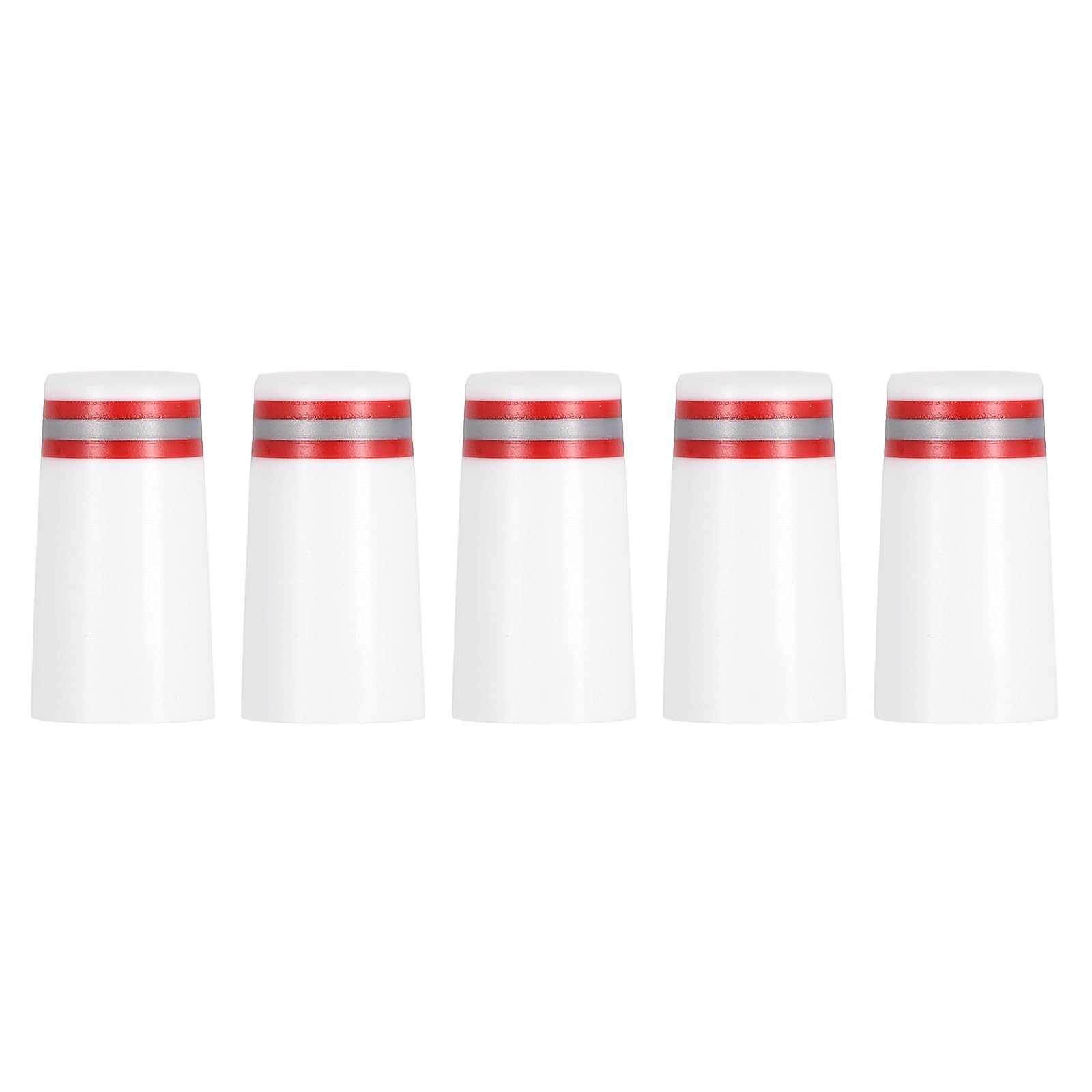 YELARXI Golf Plastic Ferrules, Golf Club Ferrules Fits 0.355In Tapered Steel Shafts Plastic Golfing Accessories 5Pack & White/Red/Silver-Fitting for (Golfing Club Repair/Replacement)