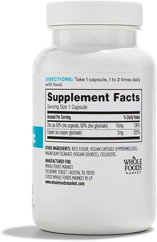 Miniatura 2 de 365 by Whole Foods Market, Zinc quelado más cobre, 120 unidades
