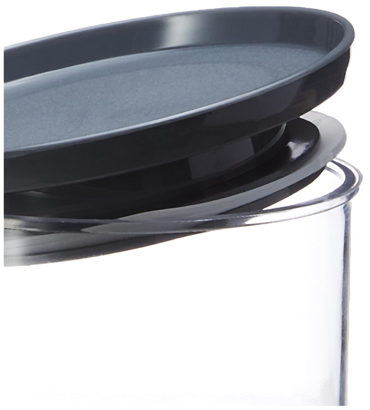 Amazon Brand - Solimo Plastic Storage Jar and Container Set I Air Tight & BPA Free Containers For Kitchen Storage Set I Grocery Kitchen Container Set I Multipurpose Jar, 900 Ml Each, Set 2, Black 4