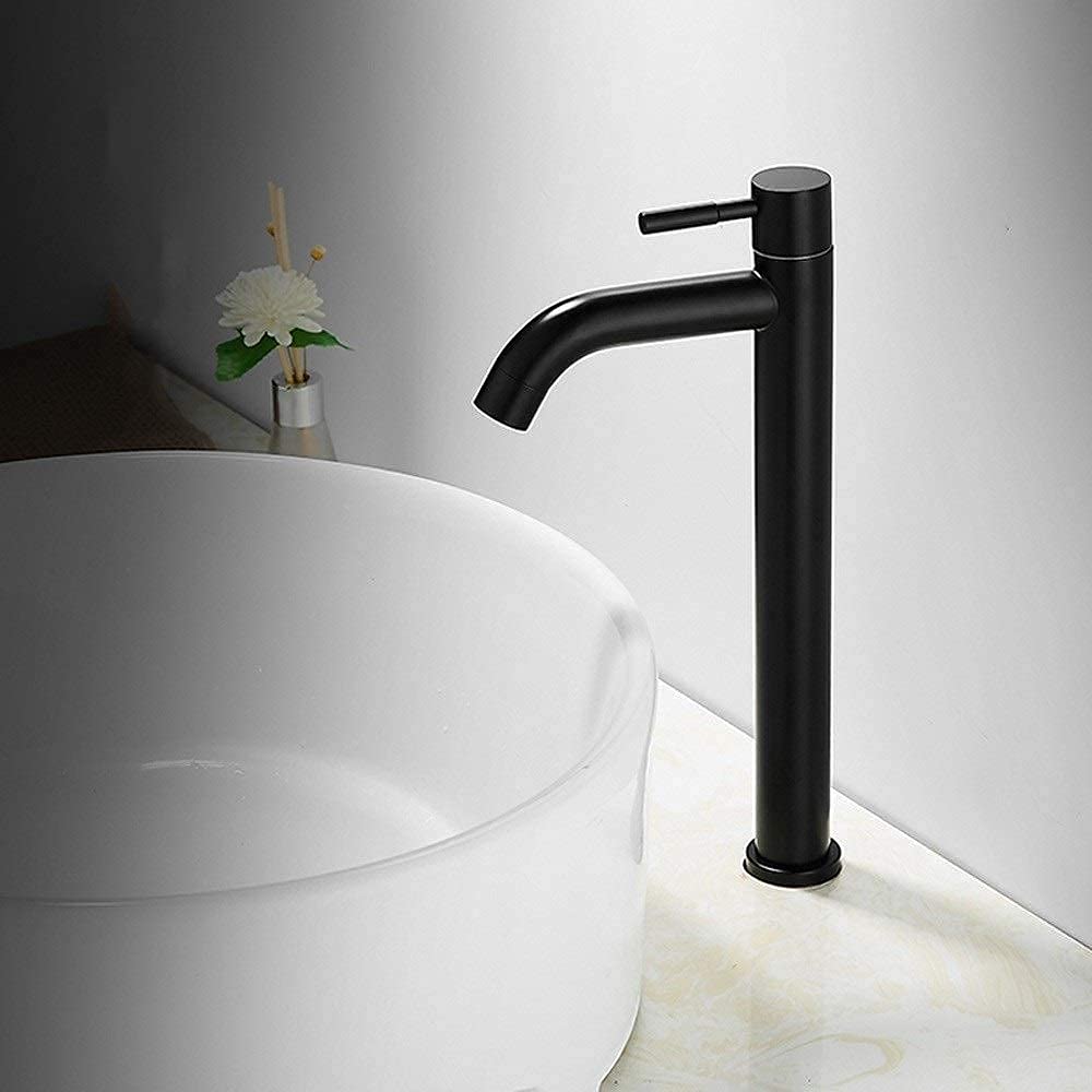grifos, alargar Doblar Girar el Grifo Pared de Cobre hacia Fuera Sola fregona fría Grifo de la Piscina Salpicaduras del hogar Apertura rápida Grifo de Agua de Doble Junta/Negro Little Surprise