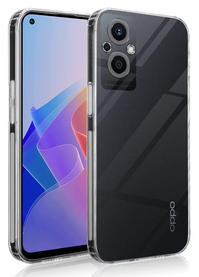 Image of Jkobi Back Cover Case for Oppo F21 Pro 5G (Silicone Crystal Clear | Pure Camera Protection | Soft and Flexible for Charger and Headphone sockets | Shockproof Bumpers | Transparent)