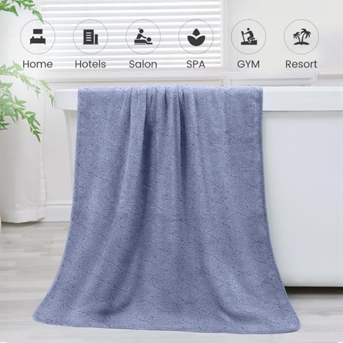 Image of JML Bath Towels, Pack of 4, 30 inchx60 inch, Large, Blue