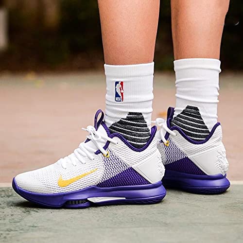 [ナイキ] メンズ バスケットボールシューズ レブロン ウィットネス 4 / LEBRON WITNESS IV バスケ バッシュ スニーカー ホワイト/パープル/イエロー 27.5cm BV7427 100 国内正規品 8枚目
