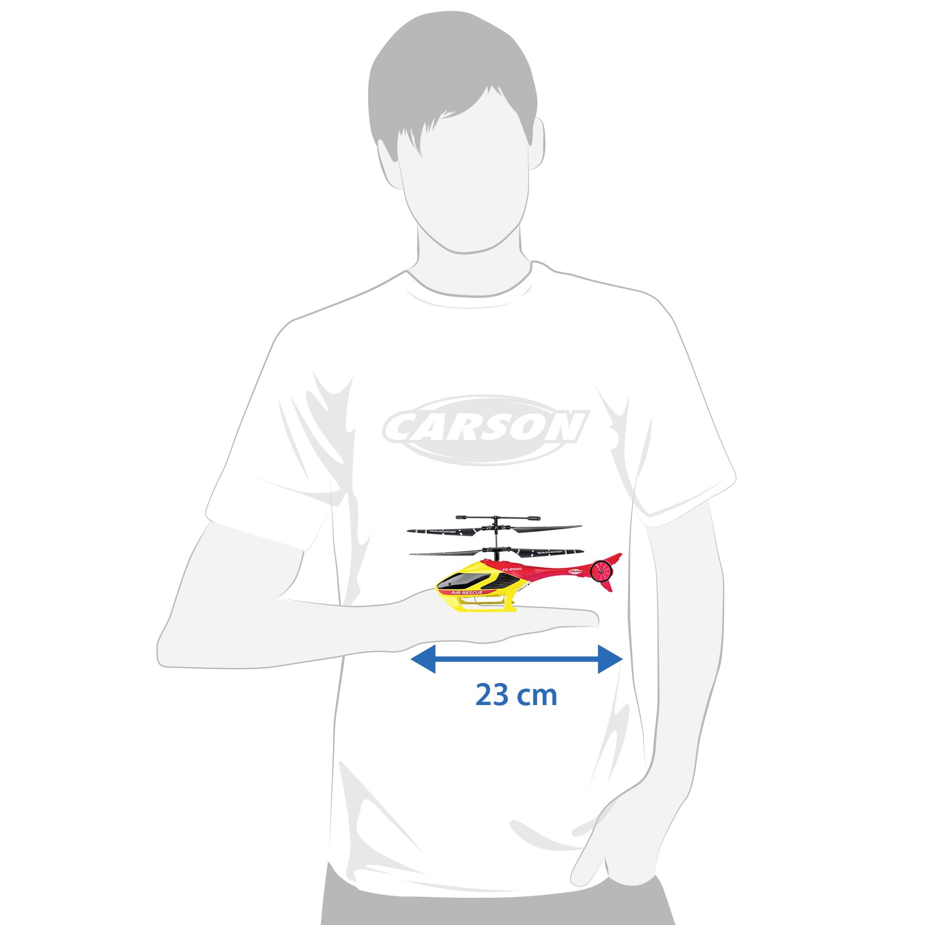 Carson Cyber Copter Rescue 2.4GHz 100% RTF – Elicottero, per principianti, RC Heli, giocattolo radiocomandato, telecomandato