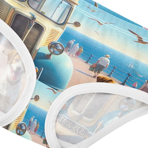 Dog Summer Ice Cream Car Underwear Girls, Toddler Girl Briefs, Girls' Cotton Brief Underwear, 2–8 Years 5