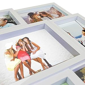 Jerry Maggie Photo Frame 16×19 White Picture Frame Selfie Gallery Collage Wall Hanging For 6×4 Photo 9 Photo Sockets Wall Mounting Design