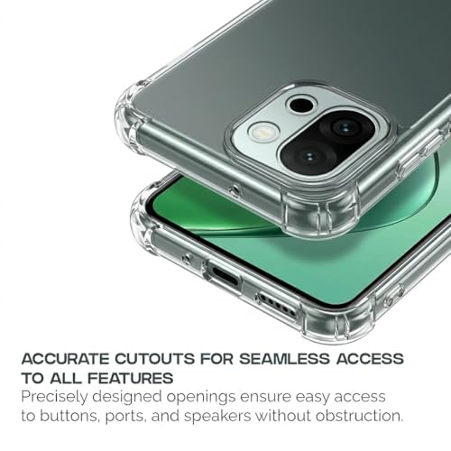 Image of Fashionury 3D Raised Transparent Crystal Clear Back Cover for OnePlus 13S 5G | Shockproof Design | Anti-Slip Grip | Camera Protection | 360 Degree Protection Mobile Case