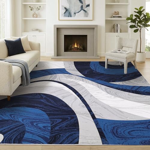 Tapete Lavable Azul 9'8"x7'7" para Interiores miniatura 1