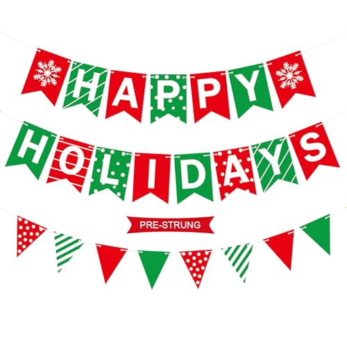 Gifloon Happy Holidays Banner, Christmas Banner for Fireplace Xmas Party