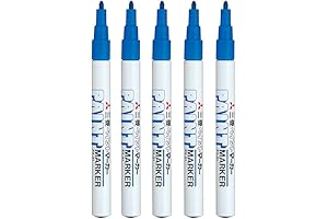 Uni-Paint PX-21 Blue Fine Point Oil Based Multi Surface Paint Marker Pens Set of 5