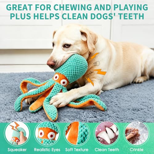 Juguete suave con chirriador Pulpo para perros pequeños y medianos miniatura 2