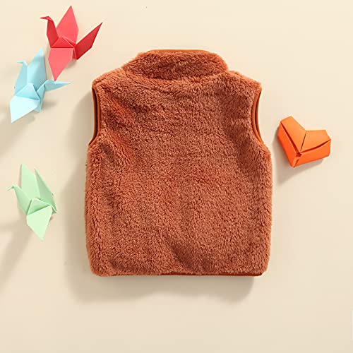 Image of Toddler Baby Girl Boys Sleeveless Fleece Plush Vest Sherpa Waistcoat