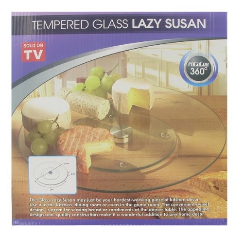 Top England Clear Lazy Susan Cake Decorating Rotating Tray, Tempered Glass, 12 Inches