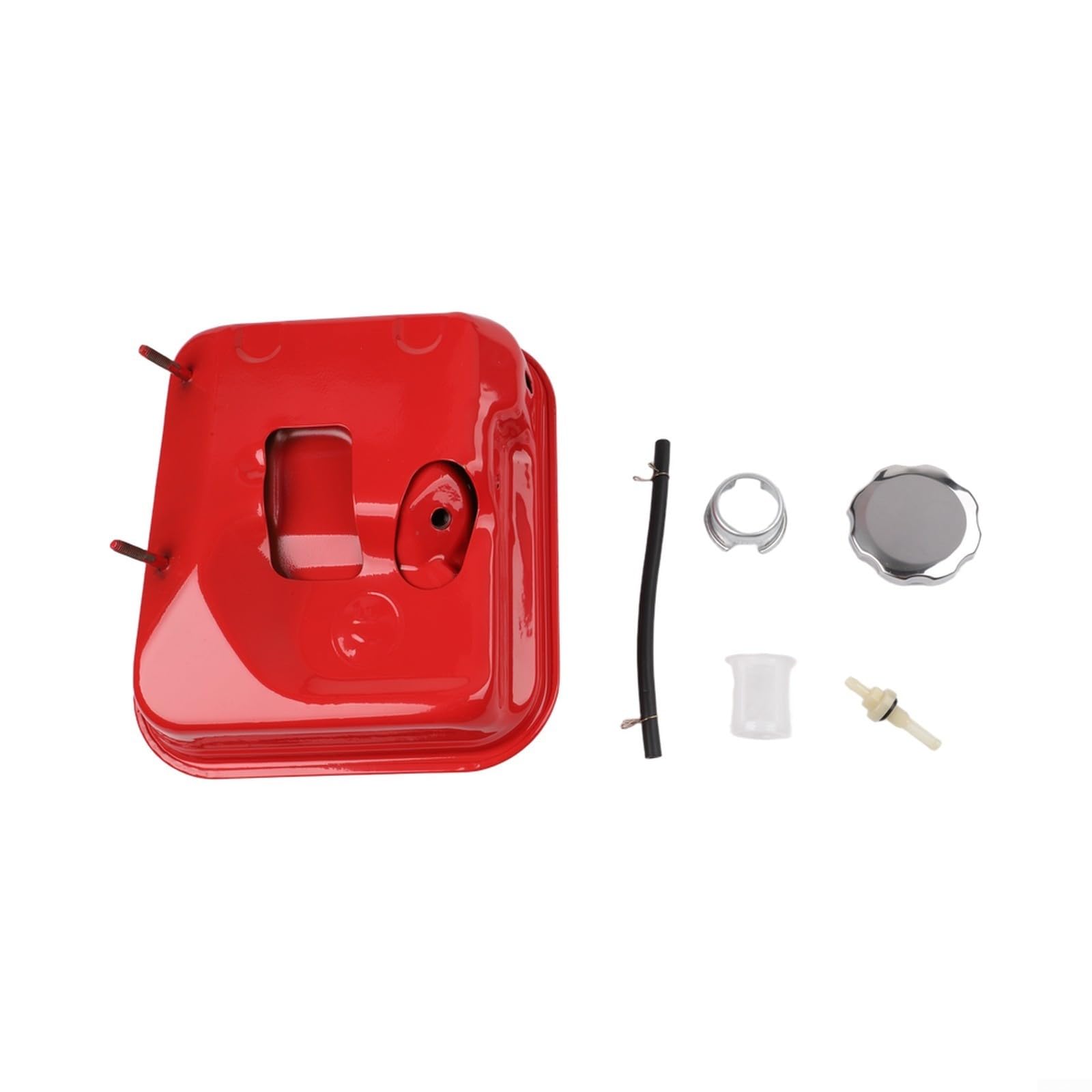 Conjunto de tanque de 3.6L con tapa y filtro para GX140 para GX160 para motores GX200, tanque de gas de repuesto de hierro grueso (rojo)