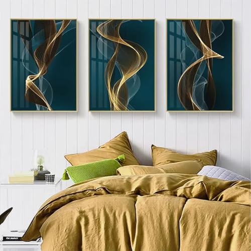 Impression d'art abstrait de mode en triptyque 50 x 75 cm pour interieur moderne - 2