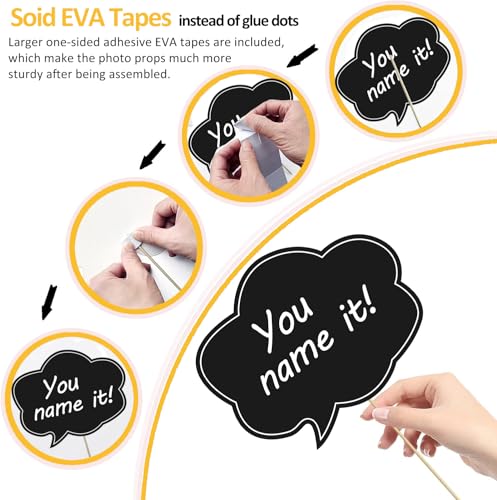 35pcs Insta-Themed Social Media Party Selfie Photo Booth Props with Speech Bubble DIY Photo Props for Birthday, Graduation, Festivals, Anniversary, Wedding Event Decoration Party Supplies - Image 5